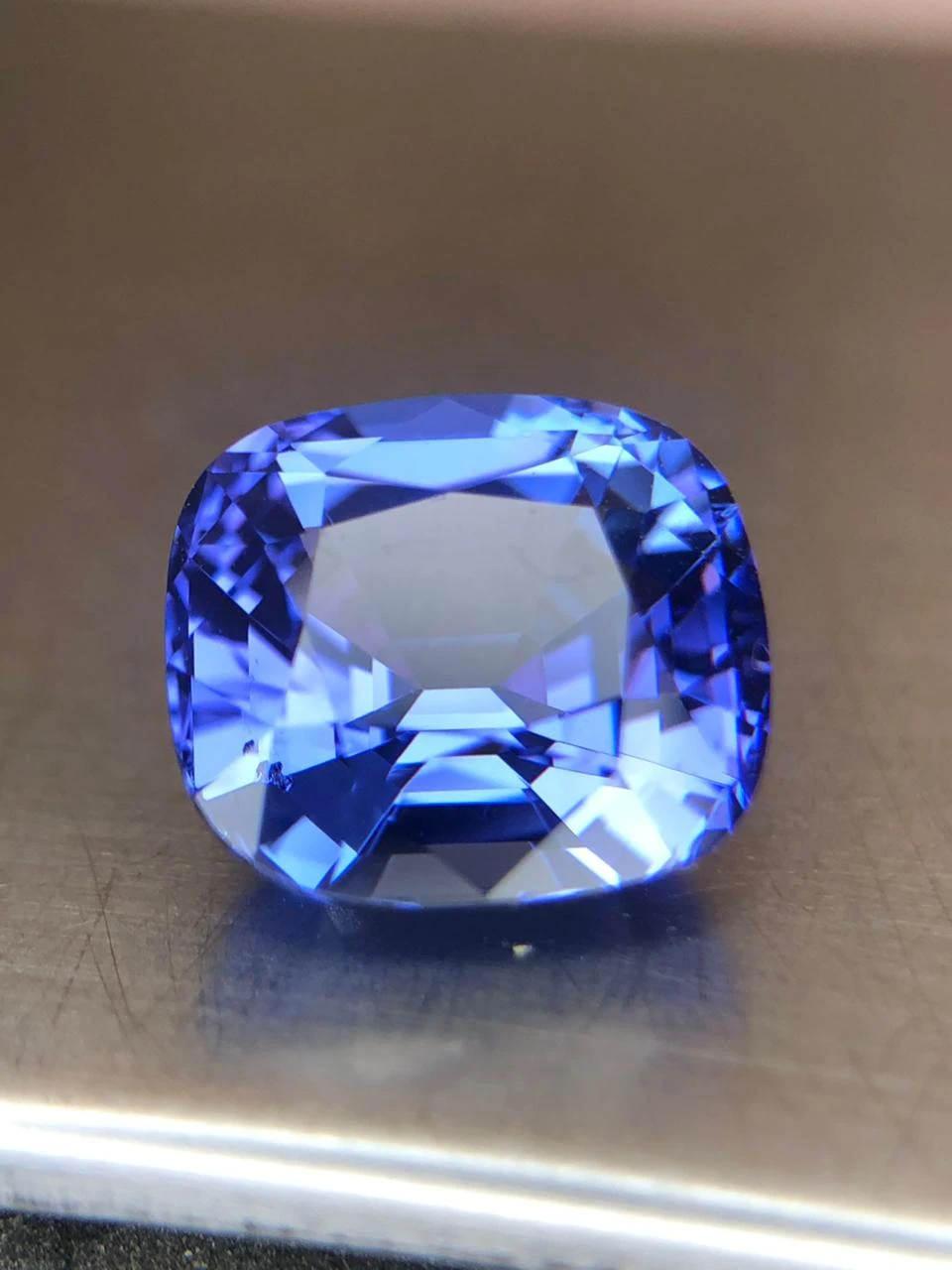 Tanzanite 5.3 carat, AA Grade in Step Cushion Cut — view 2
